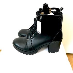 Black lace up Platform Heel Boots